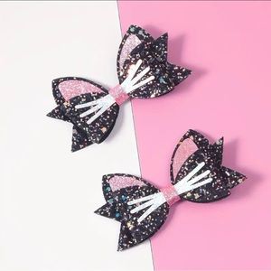 2Pc. Matching Kitty Bow Set